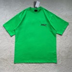 Balenciaga Fluorescent Green Coca Cola Embroidered Round Neck Short Sleeve