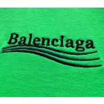 Balenciaga Fluorescent Green Coca Cola Embroidered Round Neck Short Sleeve