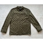 Louis Vuitton Army Green Old Flower Flocking Jacket Shirt