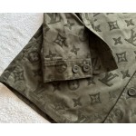Louis Vuitton Army Green Old Flower Flocking Jacket Shirt