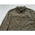 Louis Vuitton Army Green Old Flower Flocking Jacket Shirt