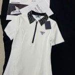 Satin twill inlaid triangle decoration V-neck sleeveless vest umbrella skirt