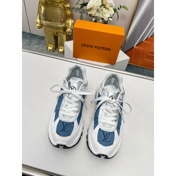 Louis Vuitton Run 55 sneaker with patchwork mesh fabric