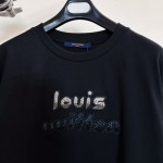 Louis Vuitton Heavy Industries Metal Badge Gradual Beaded Round Neck Short Sleeve