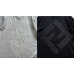 Fendi large embroidered round neck short sleeves