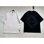 Fendi large embroidered round neck short sleeves