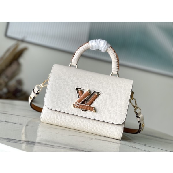 𝐋𝐎𝐔𝐈𝐒𝐕𝐔𝐈𝐓𝐓𝐎𝐍 M22236 meter white (woven) This Twist medium size handbag