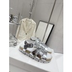 Prada Roman woven thick sole rubber sandals