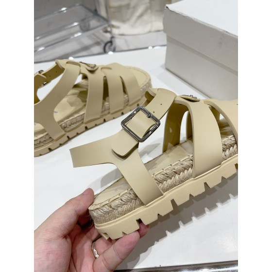 Prada Roman woven thick sole rubber sandals