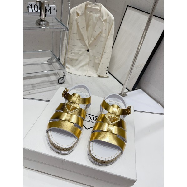 Prada Roman woven thick sole rubber sandals