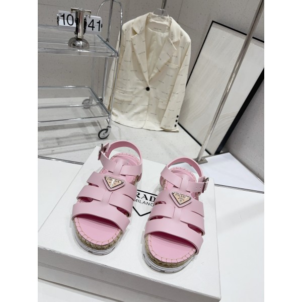 Prada Roman woven thick sole rubber sandals