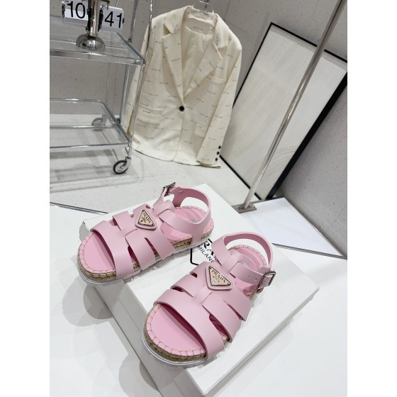 Prada Roman woven thick sole rubber sandals