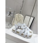 Prada Roman woven thick sole rubber sandals