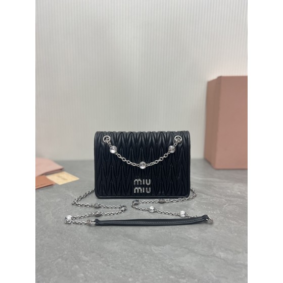 MIU MIU 5BP065 # Classic logo Matelasse pleated pattern