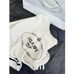 PRADA Letter Embroidered Contrast Rib Cuff Sweater