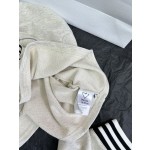 PRADA Letter Embroidered Contrast Rib Cuff Sweater