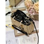 Dior ʏ  Horizontal Small Basket] Wicker Vegetable Basket Bag Book Tote