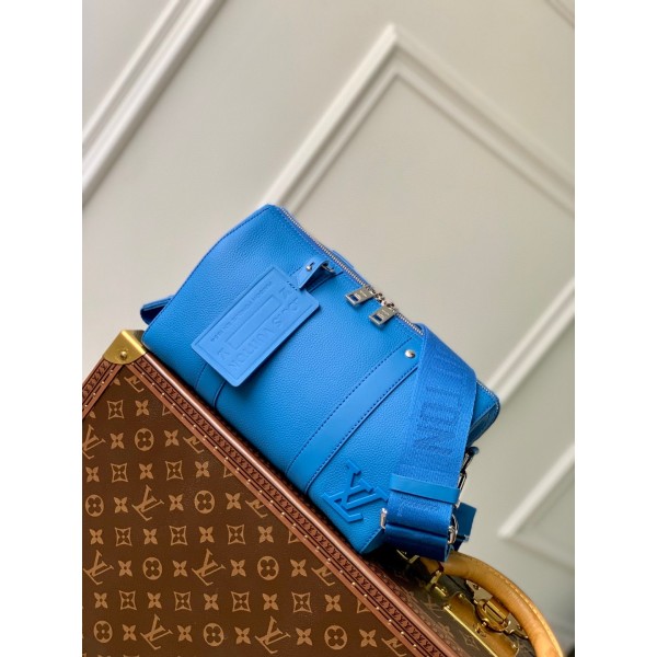 Louis Vuitton M22486 blue full leather men's bag pillow bag series