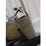 SAINT LAURENT Lafite Grass Vine Craft Bucket Bag Model Number: 600308