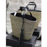 SAINT LAURENT Lafite Grass Vine Craft Bucket Bag Model Number: 600308