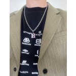 Hermes Diamond Hollow H Necklace