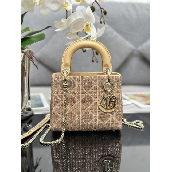 Dior Triple Embroidery Bead Tube Gold