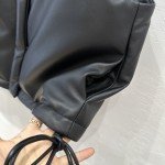 Prada short motorcycle bread jacket goose down leather vest