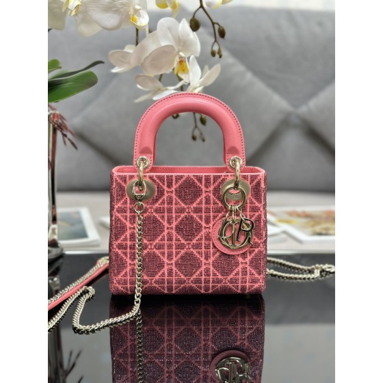 Dior Triple Embroidered Bead Tube Pink