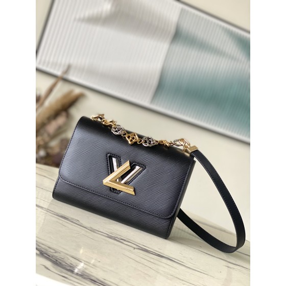 𝐋𝐎𝐔𝐈𝐒𝐕𝐔𝐈𝐓𝐓𝐎𝐍 M22773 Black Water Wave Twist Series TWIST Medium Handbag