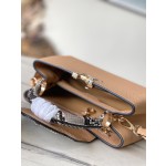 𝐋𝐎𝐔𝐈𝐒𝐕𝐔𝐈𝐓𝐓𝐎𝐍 N99387/M48865 Light Yellow Snake Shoulder This Capuchines BB handbag