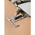 𝐋𝐎𝐔𝐈𝐒𝐕𝐔𝐈𝐓𝐓𝐎𝐍 N99387/M48865 Light Yellow Snake Shoulder This Capuchines Mini Size Handbag