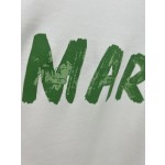 MARni brush printed logo round neck loose fitting sweater