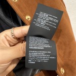 Celine silhouette gold buckle leather jacket