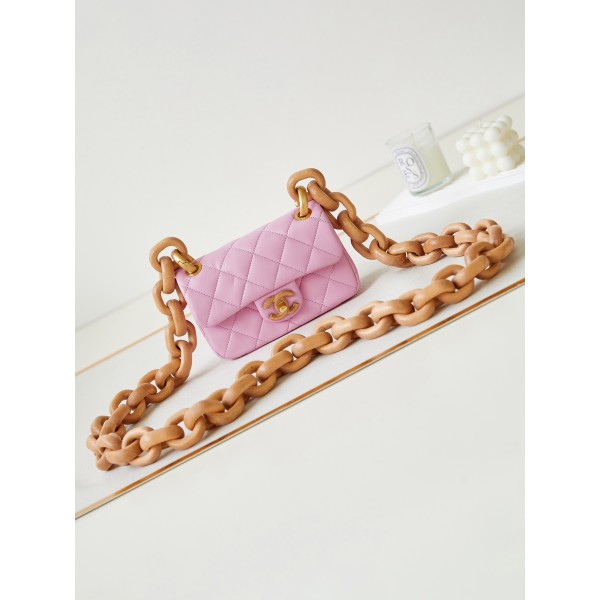 CHANEL Dakar Advanced Handicraft Workshop Peach Wood Limited Edition CF Model AS4165