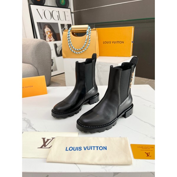 Louis Vuitton vintage cowhide patchwork boots