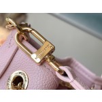 𝐋𝐎𝐔𝐈𝐒𝐕𝐔𝐈𝐓𝐓𝐎𝐍 M46492 pink silk screen full leather chain water bucket bag series
