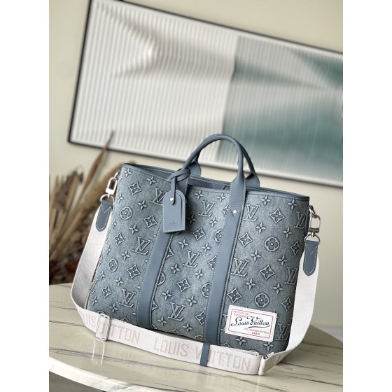 𝐋𝐎𝐔𝐈𝐒𝐕𝐔𝐈𝐓𝐓𝐎𝐍 M22537 denim Week-End Tote handbag