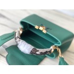 𝐋𝐎𝐔𝐈𝐒𝐕𝐔𝐈𝐓𝐓𝐎𝐍 N80931/M48865 Green Snake Shoulder This Capuchines Mini Size Handbag