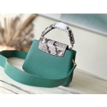 𝐋𝐎𝐔𝐈𝐒𝐕𝐔𝐈𝐓𝐓𝐎𝐍 N80931/M48865 Green Snake Shoulder This Capuchines Mini Size Handbag