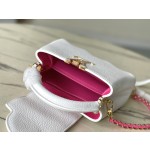 𝐋𝐎𝐔𝐈𝐒𝐕𝐔𝐈𝐓𝐓𝐎𝐍 M22121 White Mini Capshell Mini Handbag