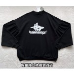 Balenciaga Overlapping White Shadow Print Bat Sleeve Pleated Design Sweater