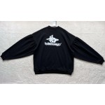 Balenciaga Overlapping White Shadow Print Bat Sleeve Pleated Design Sweater