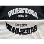 Balenciaga Inverted Letter Embroidered Round Neck Short Sleeve
