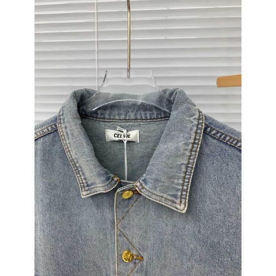 Celine Arc de Triomphe Metal Button Denim Coat