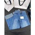 Celine's Early Autumn New Flared Logo Printed Jeans