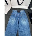 Celine's Early Autumn New Flared Logo Printed Jeans