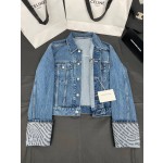 Celine cuffs printed denim jacket jacket jacket