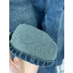 Prada Letter Waistband Hollow Back Pocket Triangle Logo Jeans