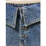 Crook Heart Bow Neck Denim Short Skirt