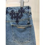 Crook Heart Bow Neck Denim Short Skirt